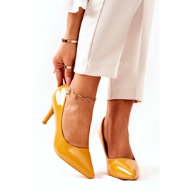 WS1 Bombas Lacquered Classic Stilettos Yellow Elinne amarelo 2