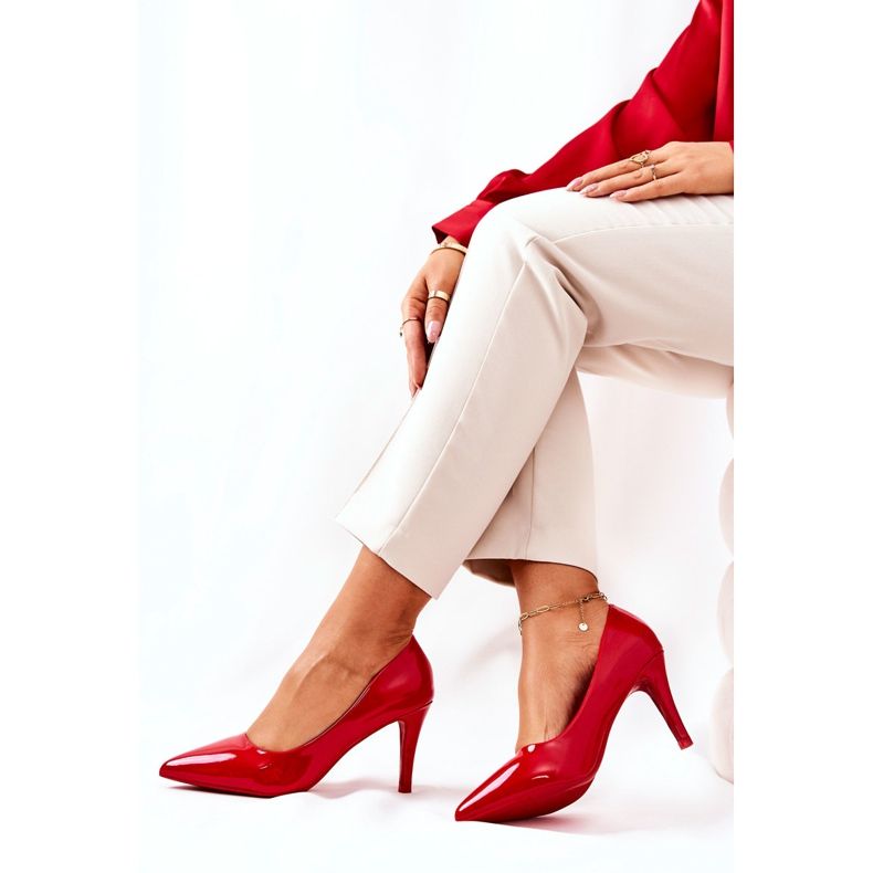 WS1 Bombas Lacquered Classic Stilettos Red Elinne vermelho 1