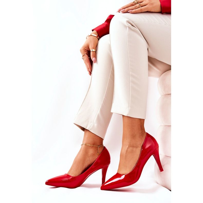WS1 Bombas Lacquered Classic Stilettos Red Elinne vermelho 2