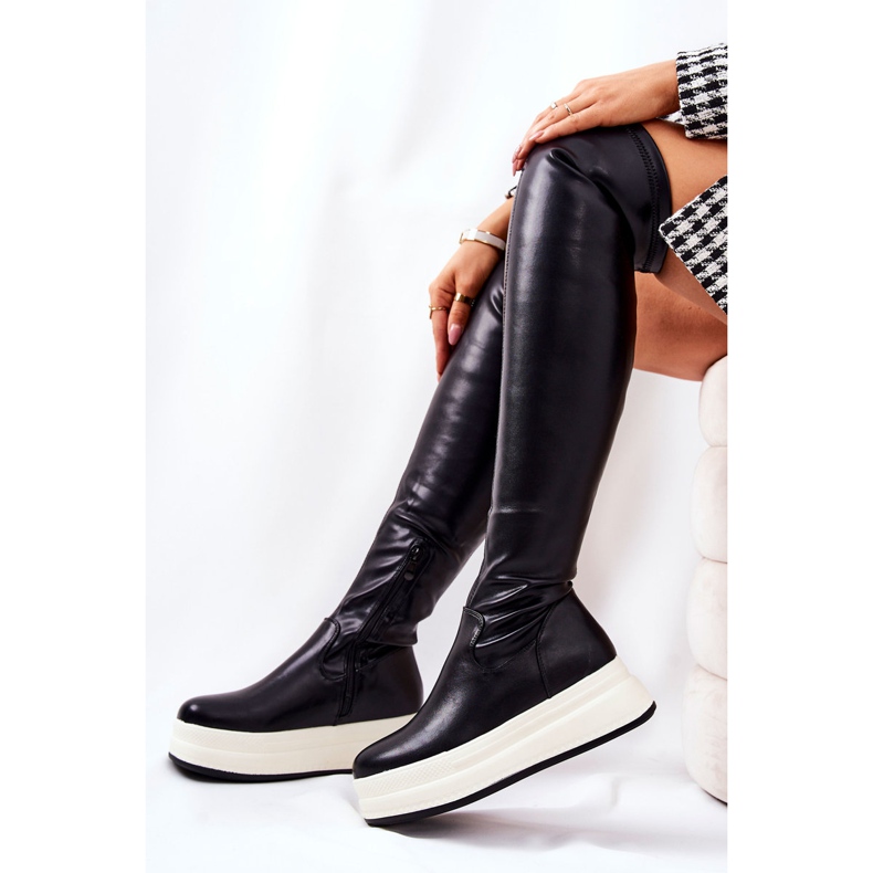 PG2 Botas altas na plataforma Black Nellie preto 1