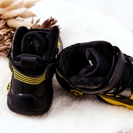 PJ2 Botas infantis pretas quentes para neve Herry preto amarelo 2 PJ2 Botas infantis pretas quentes para neve Herry preto amarelo 2