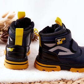 PJ2 Botas Quentes Infantis Com Velcro Azul Marinho Fruzio azul-marinho 2