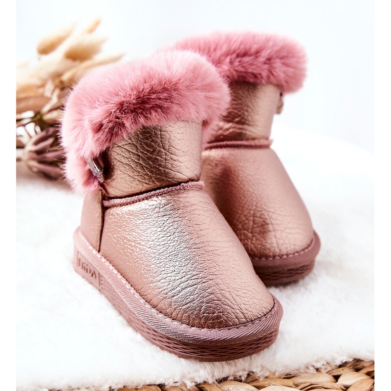 Botas Quentes de Neve Com Bessie De Pele Rosa 1