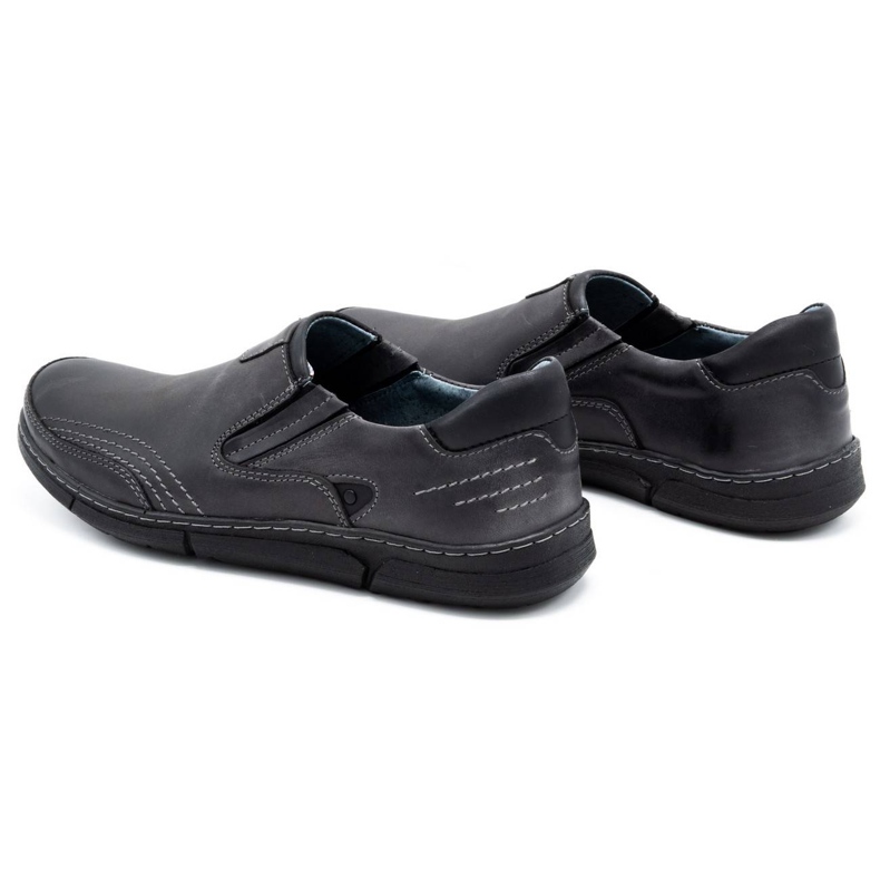 Polbut Sapatos masculinos deslizantes J51 cinza preto 4