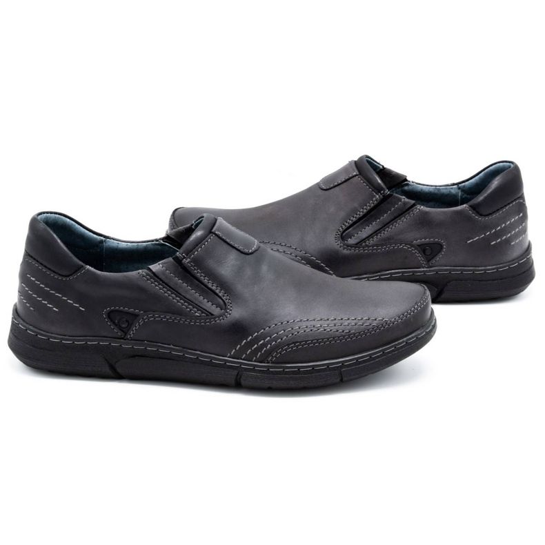 Polbut Sapatos masculinos deslizantes J51 cinza preto 3