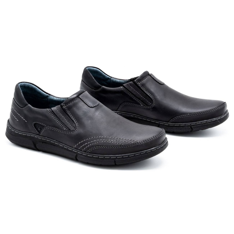 Polbut Sapatos masculinos deslizantes J51 cinza preto 2