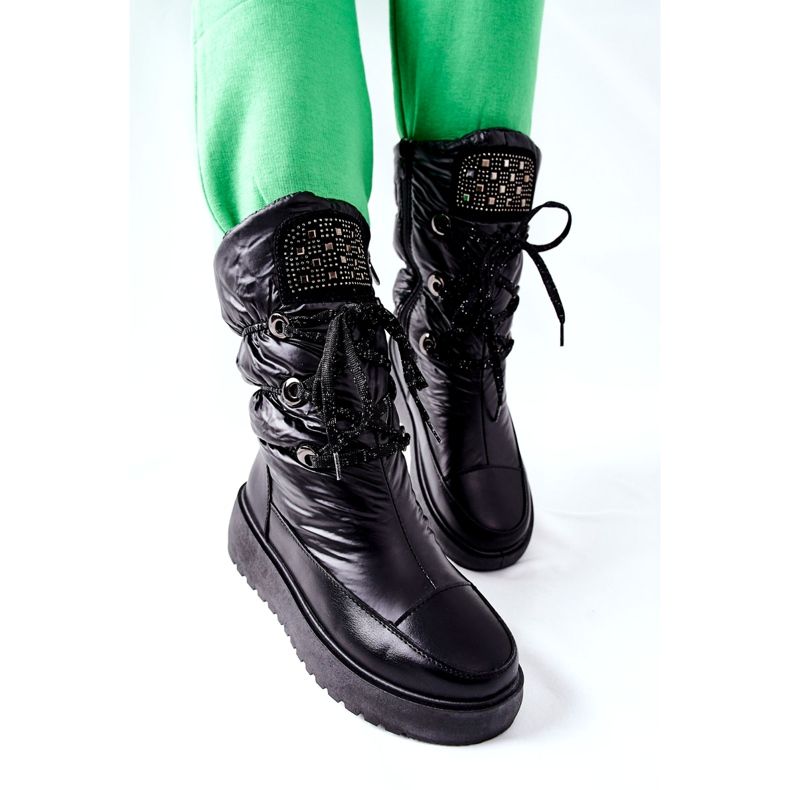 S.Barski Botas pretas quentes de neve femininas Chardonnay preto 3