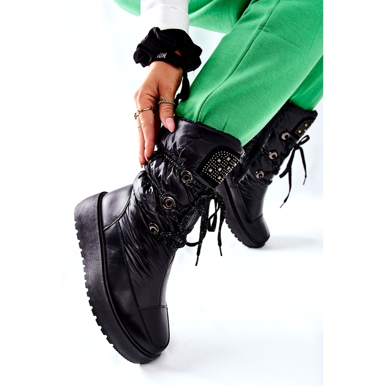 S.Barski Botas pretas quentes de neve femininas Chardonnay preto 4