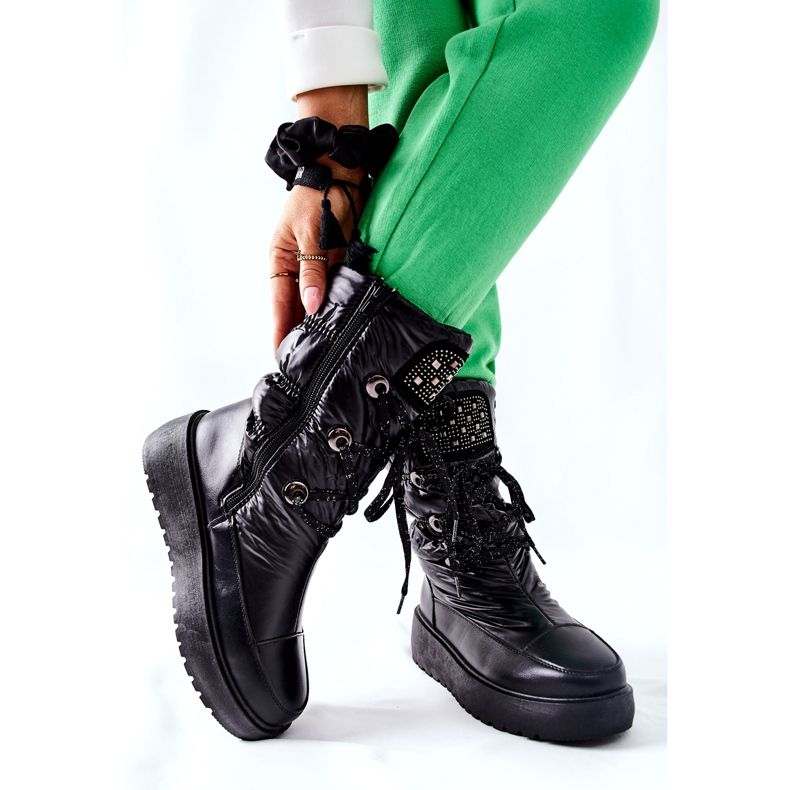 S.Barski Botas pretas quentes de neve femininas Chardonnay preto 5