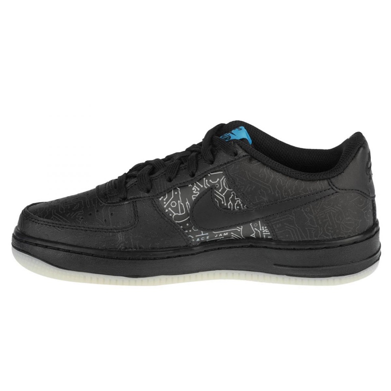Sapata Nike Air Force 1 Low Gs Jr DN1434-001 preto azul 2 Sapata Nike Air Force 1 Low Gs Jr DN1434-001 preto azul 2