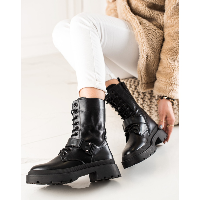 Seastar Trabalhadores negros com fivela preto 1