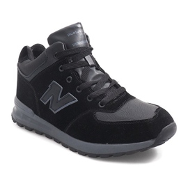 Botas de neve quentes H1737B pretas preto cinza 1