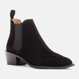 Marco Shoes Botins de camurça natural preto 1