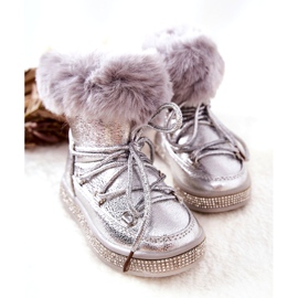 FR1 Botas de neve infantis com pele de prata Grandis 1
