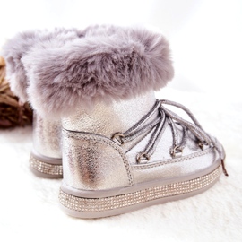 FR1 Botas de neve infantis com pele de prata Grandis 2