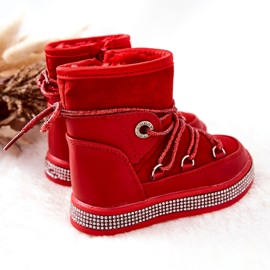 FR1 Botas de neve vermelhas infantis com zircônia cúbica Wellma vermelho 2