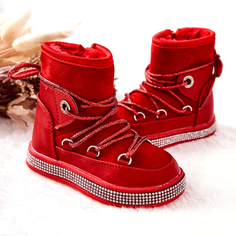FR1 Botas de neve vermelhas infantis com zircônia cúbica Wellma vermelho 5 FR1 Botas de neve vermelhas infantis com zircônia cúbica Wellma vermelho 5
