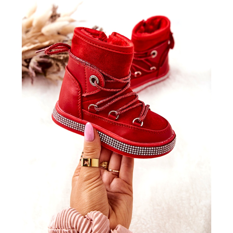 FR1 Botas de neve vermelhas infantis com zircônia cúbica Wellma vermelho 4 FR1 Botas de neve vermelhas infantis com zircônia cúbica Wellma vermelho 4