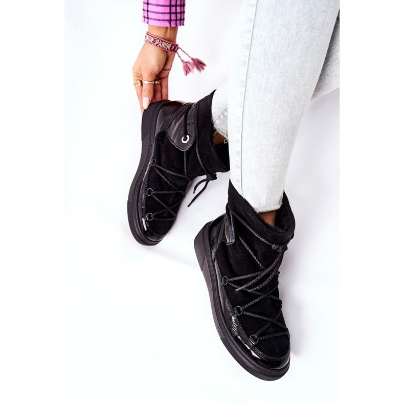 PF1 Botas de camurça quente para neve Black Clarem preto 2