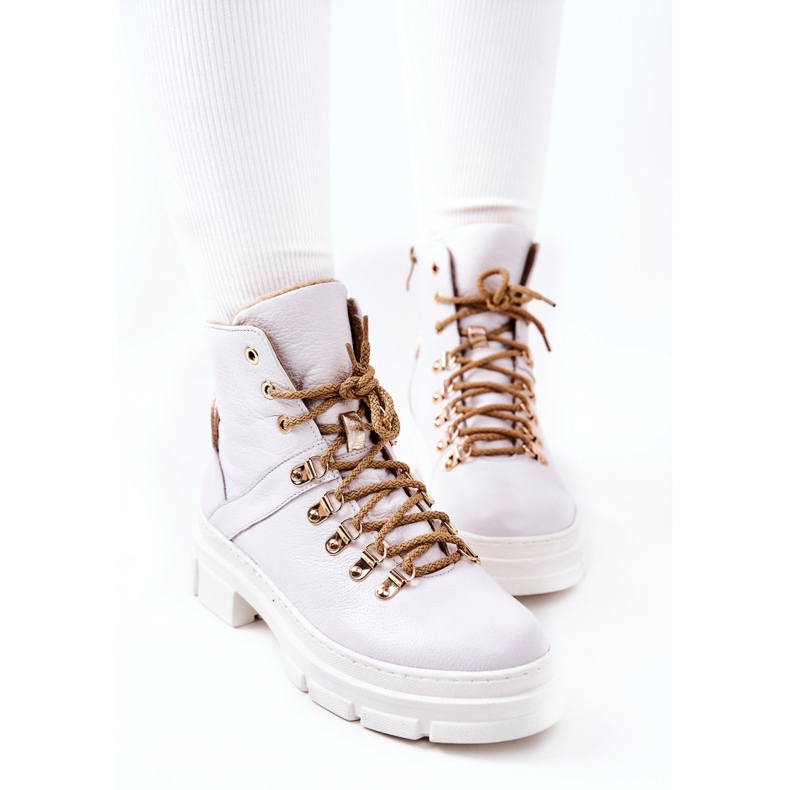 PF1 Botas com isolamento de couro Brescia branco 1