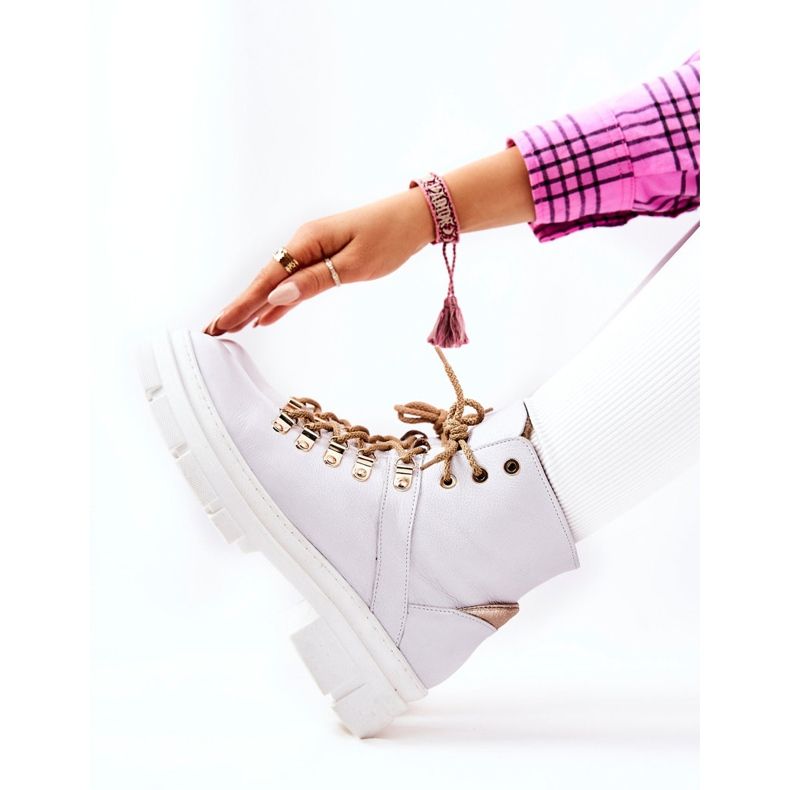 PF1 Botas com isolamento de couro Brescia branco 2