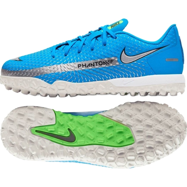 Chuteira Nike Phantom Gt Academy Tf Jr CK8484 400 azul azul 1