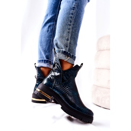 PA2 Botas de couro quente de crocodilo tanya verde preto 2