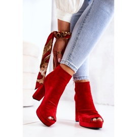 WS1 Botas em um bar aberto Toes Red Adore vermelho 1