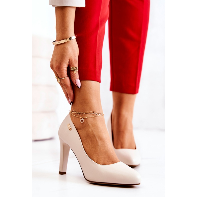 Sapatos de salto feminino Sergio Leone Bege Claro Campbell 1