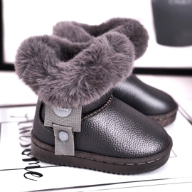 Apawwa Botas de neve infantis quentes com pele cinza Marella 3