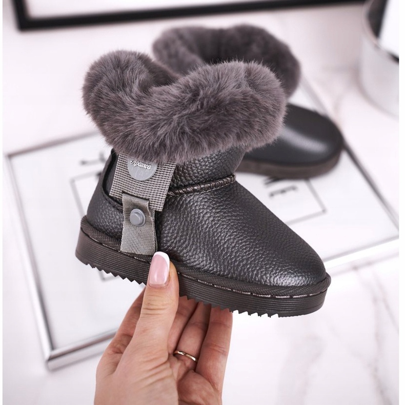 Apawwa Botas de neve infantis quentes com pele cinza Marella 5 Apawwa Botas de neve infantis quentes com pele cinza Marella 5