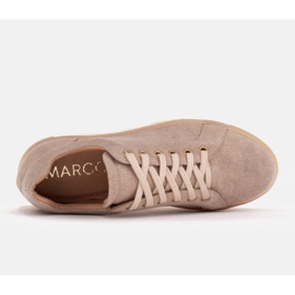 Marco Shoes Calçado esportivo feito de tecido e couro bege 5
