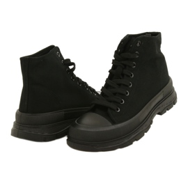 News Tênis alto preto na plataforma 21SP02-1050 4