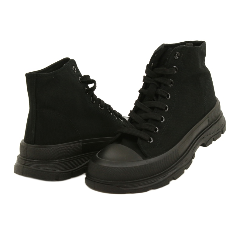 News Tênis alto preto na plataforma 21SP02-1050 4