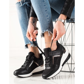 TRENDI Tênis Light Wedge preto 1