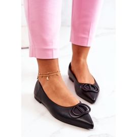 PS1 Bailarinas de couro em Spitz preto Rachelle 1