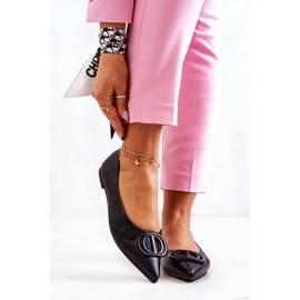 PS1 Bailarinas de couro em Spitz preto Rachelle 2