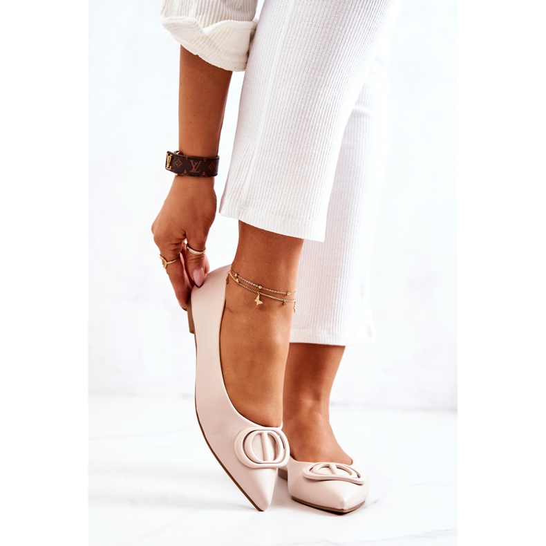 PS1 Bailarina de couro em Spitz J. Beżowe Rachelle bege 2