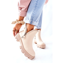 FI1 Botas femininas de tornozelo com recortes de ritmo bege 1 FI1 Botas femininas de tornozelo com recortes de ritmo bege 1