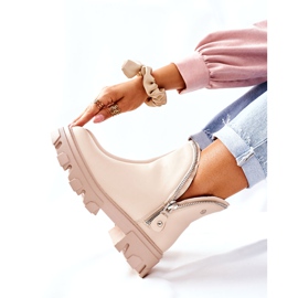FI1 Botas femininas de tornozelo com recortes de ritmo bege 3 FI1 Botas femininas de tornozelo com recortes de ritmo bege 3