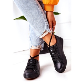 News Tênis feminino preto em couro ecológico 21SP02-1200 1