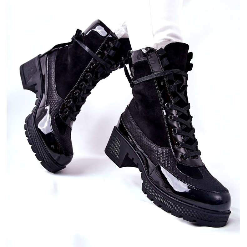Botas de couro preto Meridiah 2