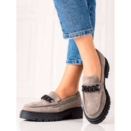 Mocassim LA.FI de camurça cinza preto 1