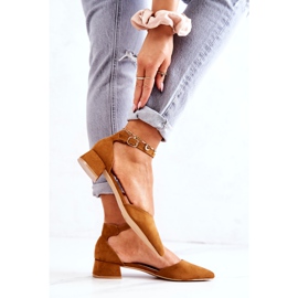 WS1 Bombas de camurça em Spitz Camel Calliope castanho 1