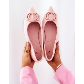 PS1 Bailarinas de camurça em Spitz rosa claro Neriso 1