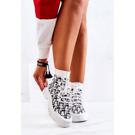 FM1 Kandice meias pretas e brancas sapatos esportivos branco preto 2