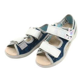 Sapatos infantis Befado pu 065P154 azul marinho prata 3