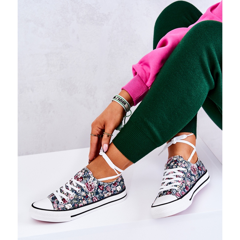 FS2 Tênis baixos com flores verdes Desiree 1