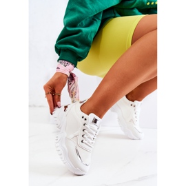 FS2 Tênis na plataforma Sallie branco prata 1