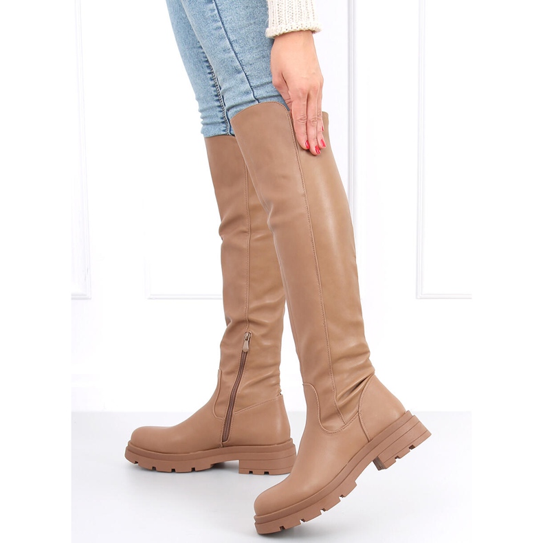 Botas femininas de montaria Sofia Khaki bege 2